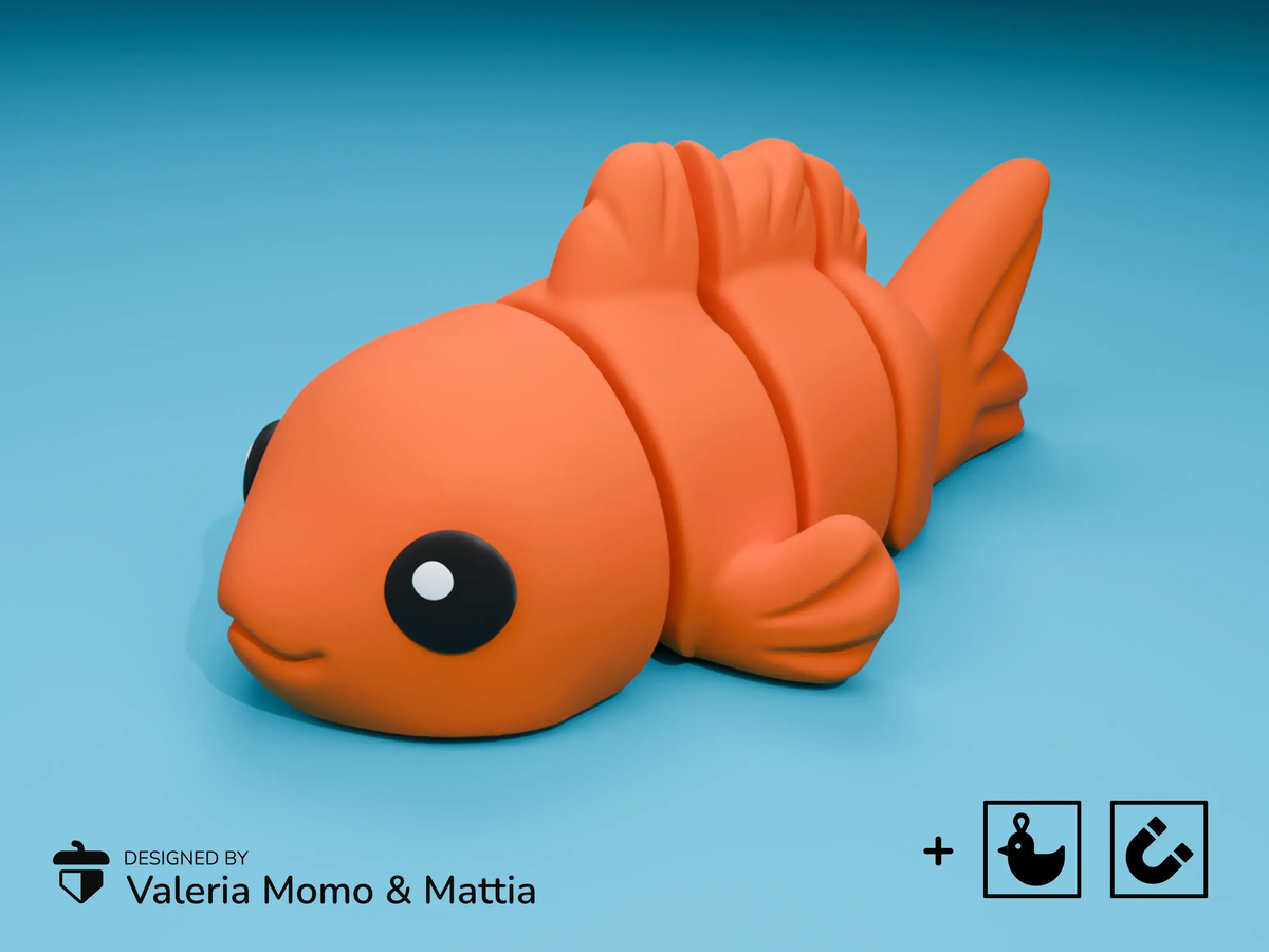 Pez dorado Flexi, diseño de Valeria Momo Mattia